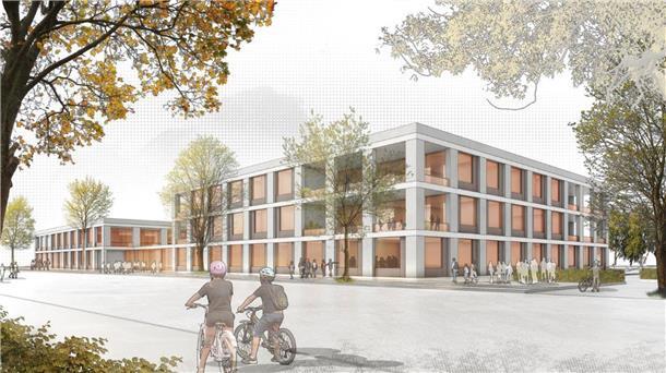 Herkulesaufgabe: Der Stadt fehlen Schulgebäude Die neue Oberschule Lehe entsteht neben dem Schulzentrum Geschwister Scholl an der Pestalozzistraße.
