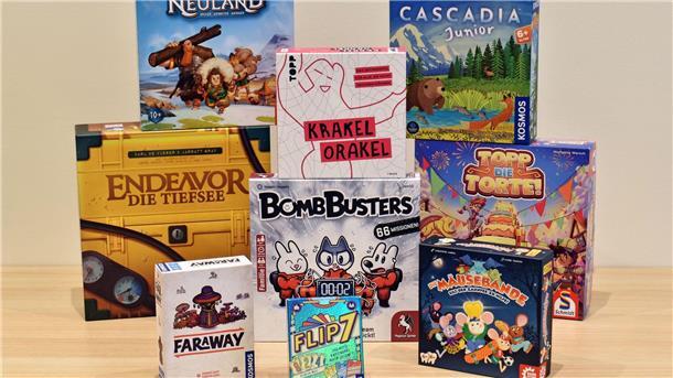 Die nominierten Spiele der Auszeichnungen „Spiel des Jahres“, „Kennerspiel des Jahres“ und „Kinderspiel des Jahres“ für das Jahr 2025.