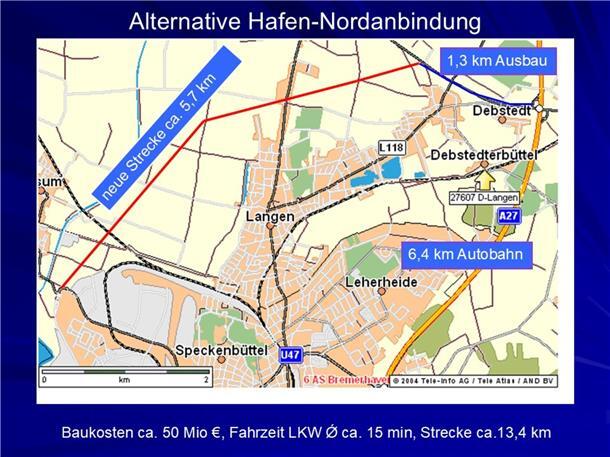 Die Nordanbindung war ursprünglich eine angedachte Alternative zum Hafentunnel. Mit der Erschließung neuer Gewerbegebiete könnte sie als sinnvolle Ergänzung infrage kommen.