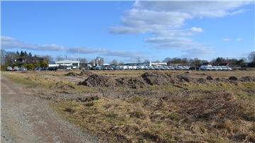Geplantes Baugebiet Auegärten mit Blick auf das Autohaus Brunkhorst