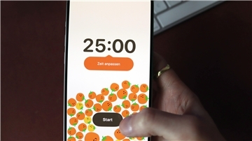 Handydisplay mit Timer-Einstellung