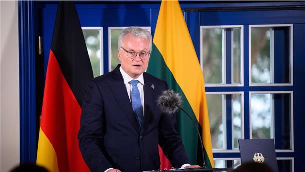 Die Präsidenten Litauens und Deutschlands, Nauseda und Steinmeier, wollen den Kulturaustausch fördern.
