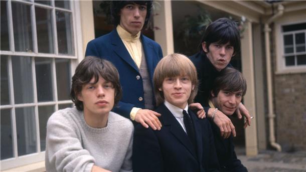 Die Rolling Stones 1964: Mick Jagger (l-r), Bill Wyman, Brian Jones, Keith Richards und Charlie Watts.