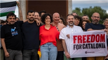 Die Separatisten fordern „Freiheit für Katalonien“