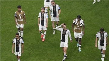 Enttäuschte Fußballspieler