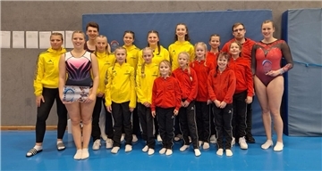 Die Trampolin-Mannschaft des Leistungsstützpunkts Bremerhaven beim Barmstedt-Cup.