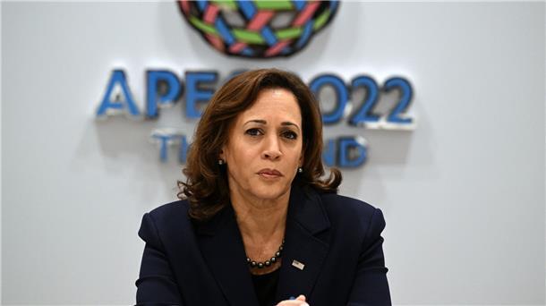 „Die Vereinigten Staaten sind hier, um zu bleiben“: US-Vizepräsidentin Kamala Harris.
