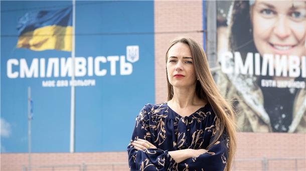 Die von Right Livelihood herausgegebene Aufnahme zeigt Oleksandra Matviichuk vom Zentrum für bürgerliche Freiheiten (CCL).