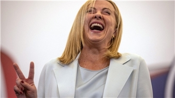 Die Vorsitzende der rechtsradikalen Partei Fratelli d’Italia (Brüder Italiens): Giorgia Meloni.