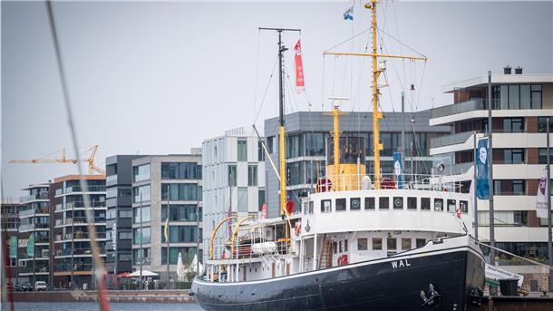 Die „Wal“ an ihrem Liegeplatz im Neuen Hafen. Der Dampfeisbrecher wird bei den Maritimen Tagen vertreten sein.