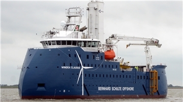Die "Windea Clausius", das neueste Schiff der Flotte von Bernhard Schulte Offshore
