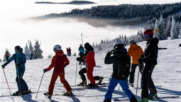 Gruppe von Skiläufern