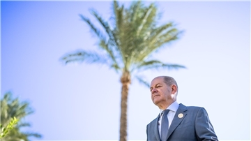 „Die Zeit wird knapp“: Bundeskanzler Olaf Scholz in Scharm el Scheich.