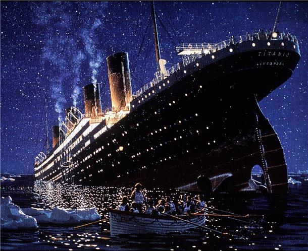 Warum sich Sonntag in Bremerhaven alles um die Titanic dreht Die zeitgenössische Darstellung zeigt den Untergang des Luxusliners Titanic vor rund hundert Jahren (1912) (Reproaufnahme vom 14. 1. 1998).