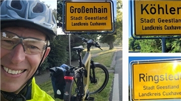Diese Collage hat Reiner Sommer erstellt nach seiner Fahrradtour durch alle Geestländer Ortschaften.