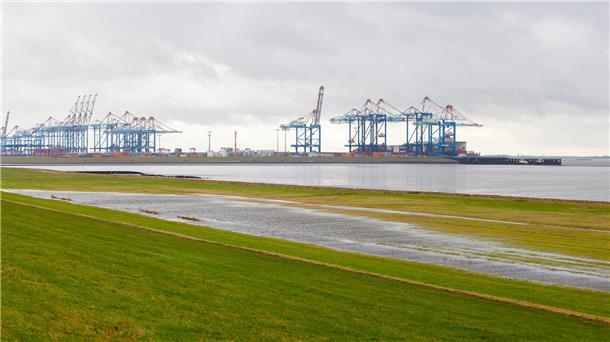 Gutes Zeugnis für Wurster Deich, doch Bewirtschaftern droht Ungemach Diese Seenlandschaft (Vordergrund) im Außendeichbereich unweit des Ochsenturms ist nicht gewollt. Der Deichverband ist aufgefordert, dafür zu sorgen, dass das Wasser in die Weser abfließen kann.