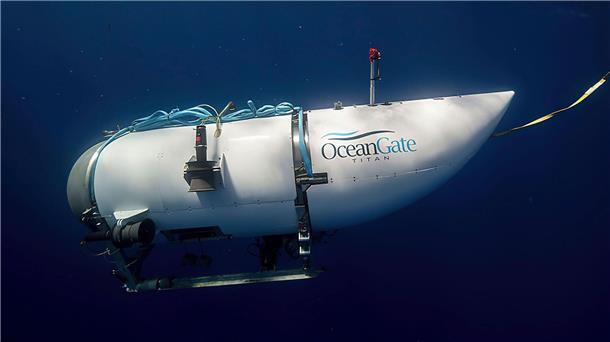 Diese undatierte Aufnahme zeigt das „Titan“-U-Boot des Unternehmens OceanGate Expeditions.