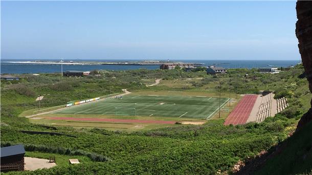 Der Fußballplatz auf Helgoland.