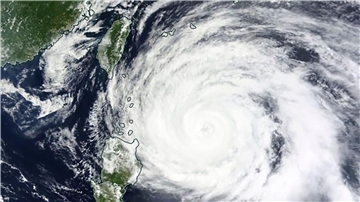 Dieses Satellitenbild zeigt den Taifun „Mawar“, der sich derzeit in der Nähe der Philippinen befindet.