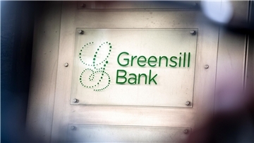 Schild der Privatbank Greensill.