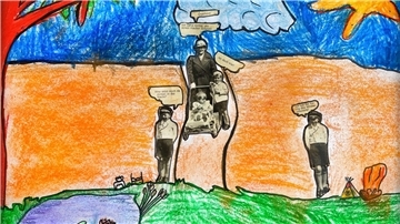 Ein Beispiel, wie es am Ende aussehen kann. Diese Collage stammt von Yolanda (8 Jahre).