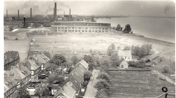 Ein Blick auf die Kabelkolonie, Felten und die Preußag-Hütten.