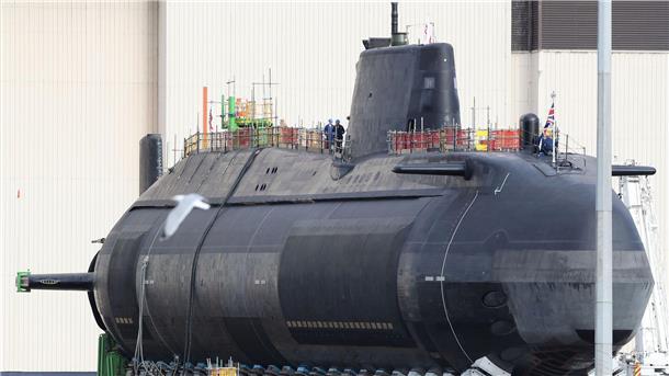 „Sensible“ Unterlagen zu britischem U-Boot in Pub gefunden Ein britisches Atom-U-Boot der Astute-Klasse, hier die „HMS Audacious“ auf einem Archivbild aus dem Jahr 2017.