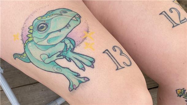 Das geht unter die Haut: Die wildesten Tattoos auf dem Hurricane Ein Dino! Die gehen einfach immer!