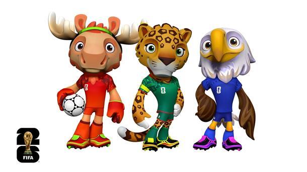 Dreier-Team für die WM Ein Elch, ein Jaguar und ein Weißkopfseeadler sind die Maskottchen der Fußball-WM im nächsten Jahr.