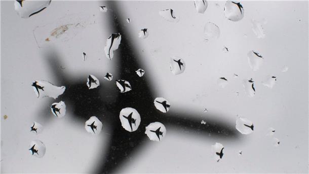 Regen in Krakau: Urlaubsflieger gerät bei Landung auf Rasen Ein Flugzeug landet bei Regenwetter. (Symbolbild)
