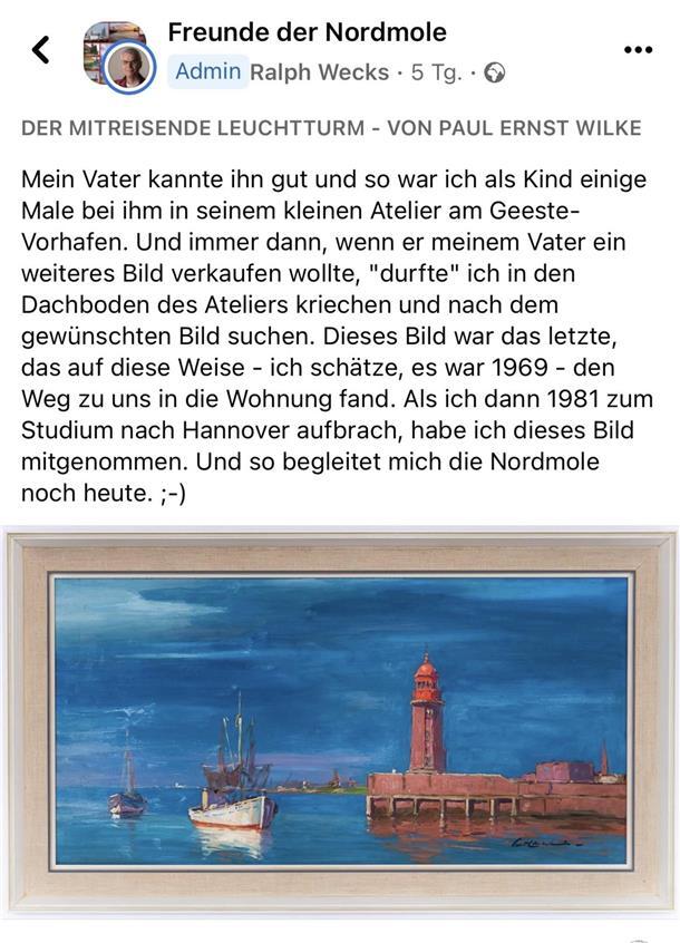 Der Molenturm lebt! Eine Facebook-Gruppe bewahrt die Erinnerung Ein Mitglied der Facebook-Gruppe "Freunde der Nordmole" teilt nicht nur dieses Bild, sondern auch seine persönliche Geschichte.