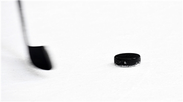 Ein Schlittschuh hebt den Torrahmen an, in diesem Moment rutscht der Puck ins Netz.