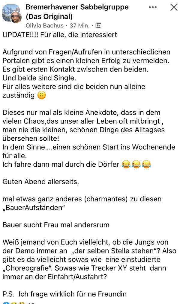 Bauernproteste: Mehr als 2000 demonstrieren in Aurich - Scholz: „Galgen sind keine Arguemente“ Ein sympathischer Post auf Facebook.