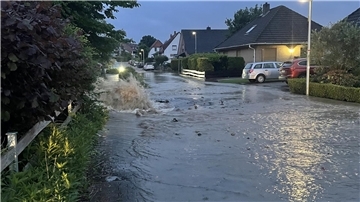 Überflutete Straße