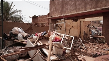Ein zerstörtes Haus in der sudanesischen Hauptstadt Khartum.
