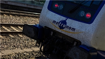 Ein Zug der Metronom Eisenbahngesellschaft.