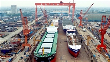Luftaufnahme des Betriebsgeländes von Yangzijiang Shipbuilding