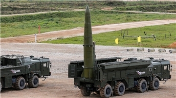 Eine „Iskander-M“-Rakete der russischen Streitkräfte.