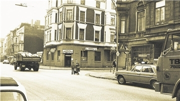 Historische Aufnahme des  Musikklubs „Chico‘s Place“ in der Rickmersstraße, Ecke Körnerstraße.