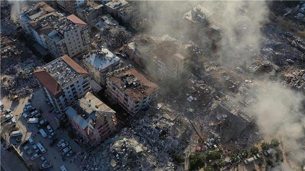 Antakya - die Stadt, die es nicht mehr gibt Eine Luftaufnahme zeigt die Zerstörung in Antakya.