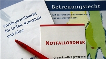 Papiere und Broschüren zum Thema Vorsorgevollmacht