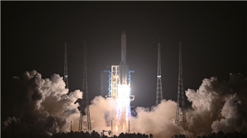 Eine Trägerrakete von Typ Langer-Marsch-5-Y7 startet von der Weltraumbahnhof Wenchang Spacecraft Launch Site in der südchinesischen Provinz Hainan.