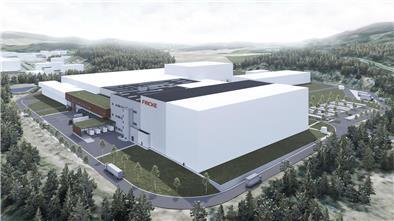 Das Bild zeigt eine Visualisierung des geplanten neuen Logistikzentrums im saarländischen Tholey.