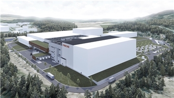Das Bild zeigt eine Visualisierung des geplanten neuen Logistikzentrums im saarländischen Tholey.