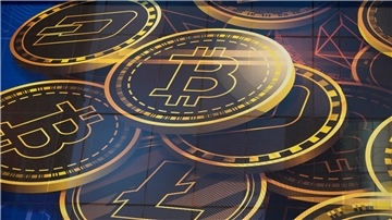 Eine Werbung für Bitcoin.