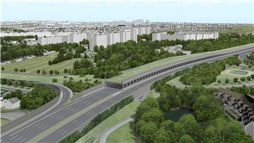 Entwurf des geplanten Autobahndreiecks an der Autobahn 1, Anschlussstelle Stillhorn.