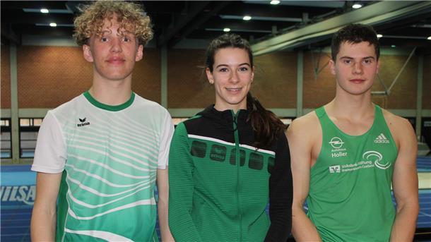 Erfolgreiche Teilnehmer bei den Landesmeisterschaften U20 und U16 in Hannover (von links): Dennis Schmidt, Tamina Heller (beide TV Langen) und Lasse Daut (TSV Wehdel).