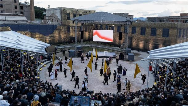 Kulturhauptstadt-Jahr in Eleusis eröffnet Eröffnungszeremonie für die Kulturhauptstadt Europas 2023 in der Stadt Eleusis westlich von Athen.