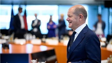 „Es ist schon ein Ruck, den sich alle geben müssen“: Bundeskanzler Olaf Scholz beim Bund-Länder-Treffen.