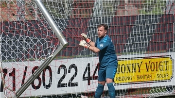 Fußball-Torhüter Keeper Kevin Blum im Tornetz